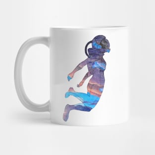 Clothos - Space Girl Floating White Background Mug